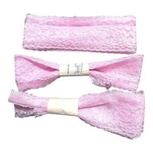 Pink Lace Trim Fabric 3" Wide Floral Pattern Lingerie Panty LOT Sewing & Crafts